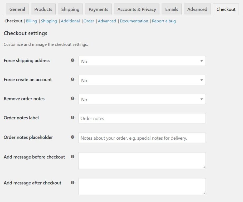 wooocommerce checkout manager