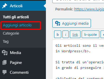 aggiungi articolo