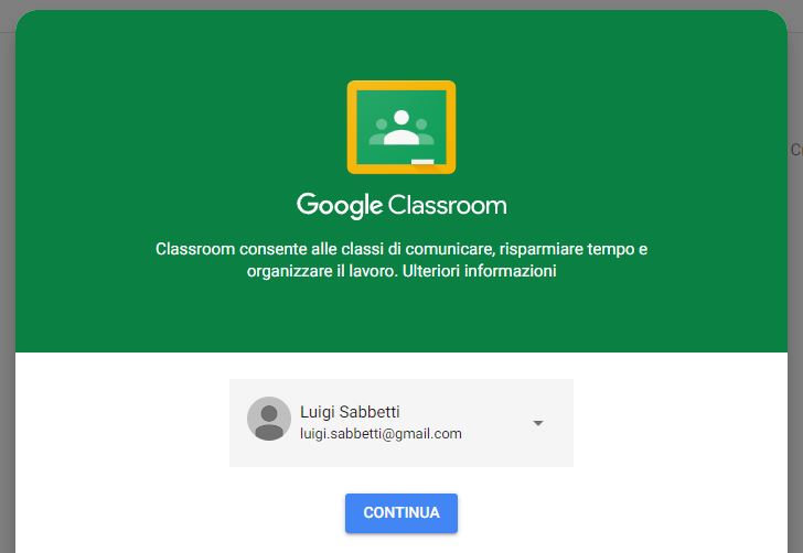Google Classroom accesso
