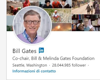 Foto del profilo utilizzata da Bill Gates