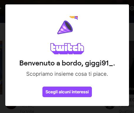 Iscrizione Twitch Step 3