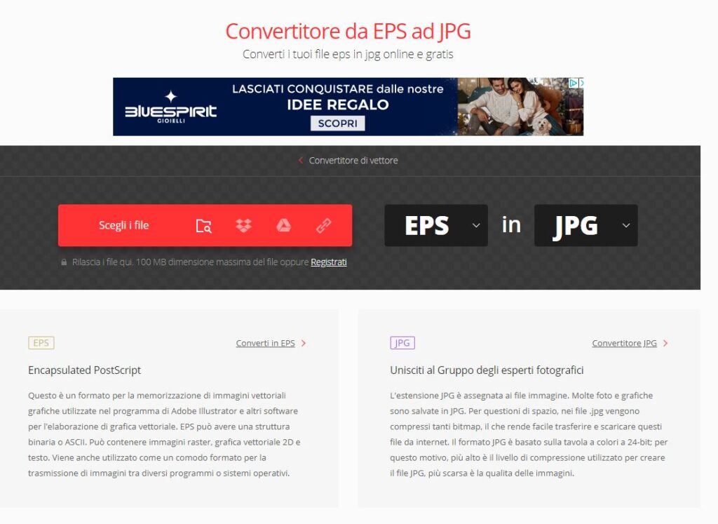 Convertio.co conversione da EPS a JPG