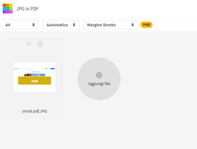 Tool conversione Small PDF