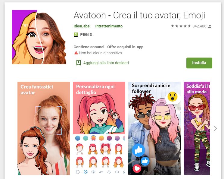 Avatoon - App creare Avatar