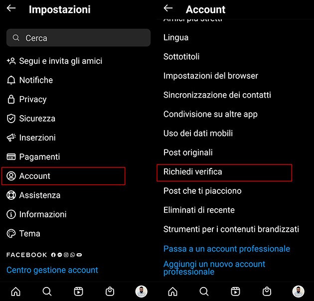 richiedere badge di verifica instagram
