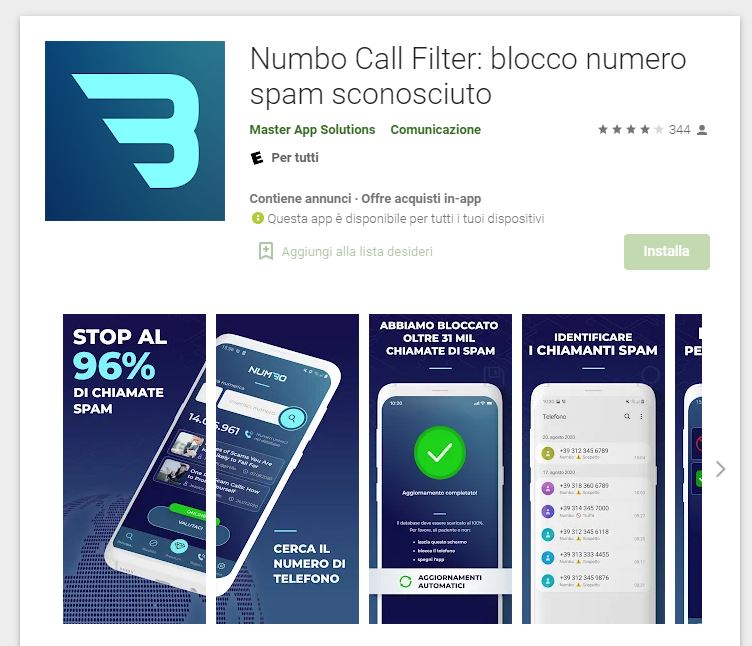 numbo call filter