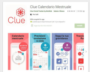 Clue calendario mestruale