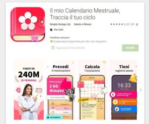 Il mio calendario mestruale