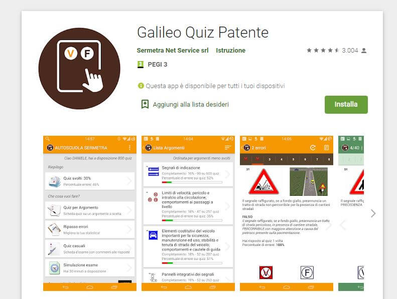 Galileo Quiz Patente 