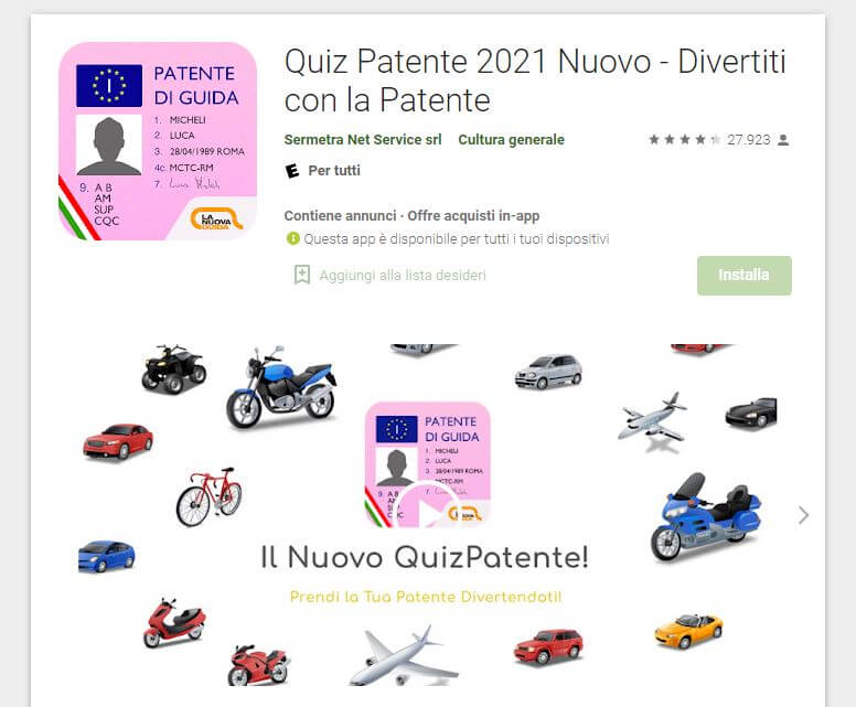 Quiz Patente 2021
